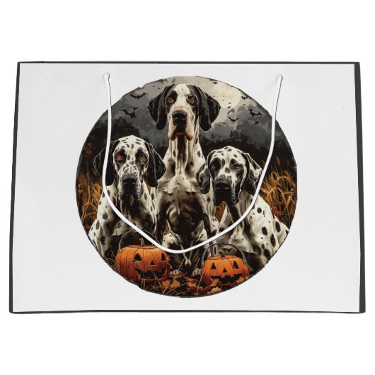 Halloween Great Dane Dogs Kürbislaterne Große Geschenktüte (Vorderseite)