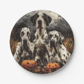 Halloween Great Dane Dogs Kürbislaterne Pappteller (Vorderseite)