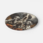 Halloween Great Dane Dogs Kürbislaterne Pappteller (Schrägansicht)