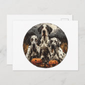 Halloween Great Dane Dogs Kürbislaterne Postkarte (Vorne/Hinten)