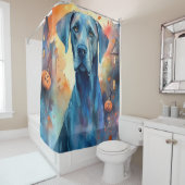 Halloween Great Dane mit Pumpkins Beängstigend Duschvorhang (Beispiel)