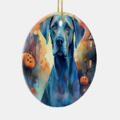 Halloween Great Dane mit Pumpkins Beängstigend Keramik Ornament (Rechts)