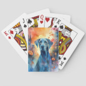 Halloween Great Dane mit Pumpkins Beängstigend Spielkarten (Rückseite)