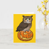 Halloween Great Horned Owl Karte (Gelbe Blume)