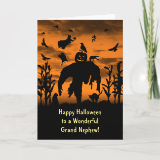 Halloween Great or Grand Nephew Scarecrow Hexe Karte
