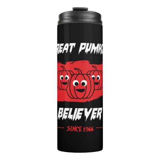 Halloween Great Pumpkin Believe Since 1966 Thermosbecher (Vorderseite)