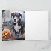 Halloween Greater Swiss mit Pumpkins Beängstigend Karte (Innenseite)