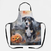 Halloween Greater Swiss mit Pumpkins Beängstigend Schürze (Vorderseite)