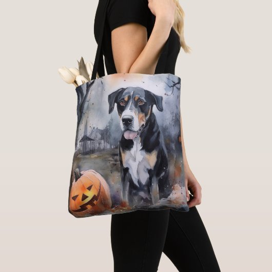 Halloween Greater Swiss mit Pumpkins Beängstigend Tasche (Von Nahem)
