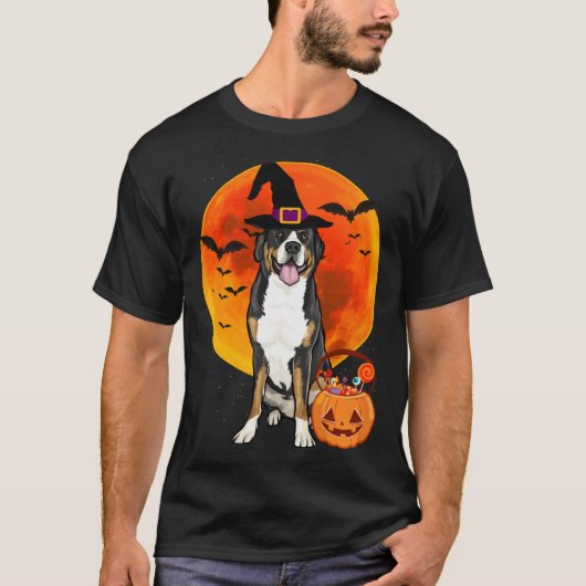 Halloween Greater Swiss Mountain Dog Jack O Lanter T-Shirt (Vorderseite)