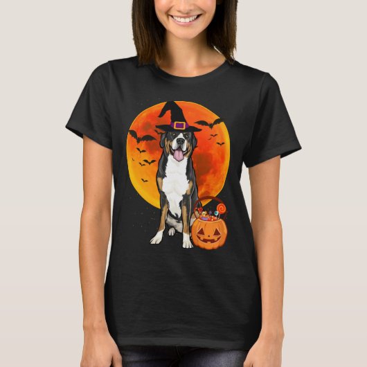 Halloween Greater Swiss Mountain Dog Jack O Lanter T-Shirt (Vorderseite)