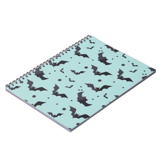 Halloween Green Bat Pattern Notizblock (Linke Seite)