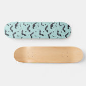 Halloween Green Bat Pattern Skateboard (Horizontal)