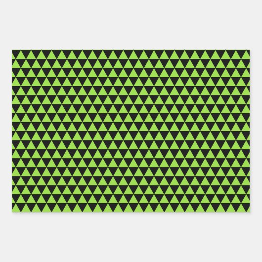 Halloween Green Black Modern Pattern Benutzerdefin Geschenkpapier Set (Vorderseite 3)