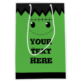 Halloween Green Frankenstein Niedliche Personalisi Mittlere Geschenktüte