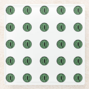 Halloween Green Polka Dot Eyes Glasuntersetzer