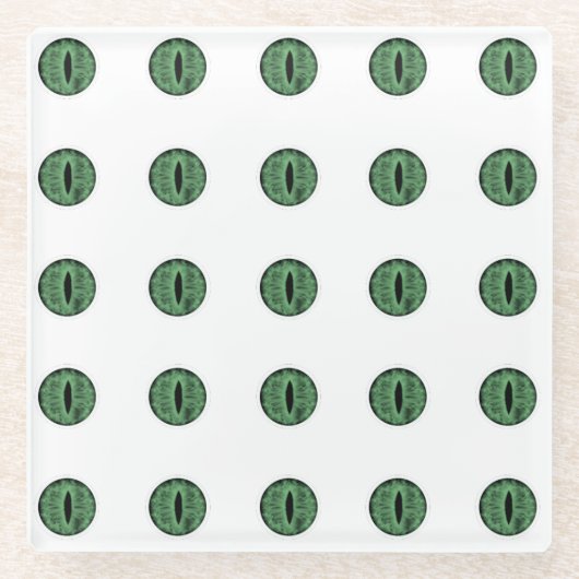 Halloween Green Polka Dot Eyes Glasuntersetzer (Vorderseite)