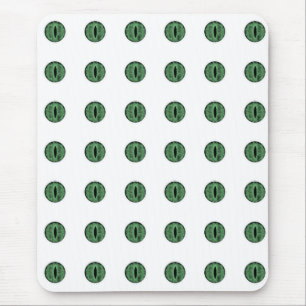 Halloween Green Polka Dot Eyes Mousepad