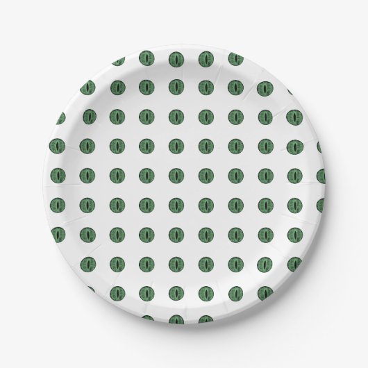 Halloween Green Polka Dot Eyes Pappteller (Vorderseite)