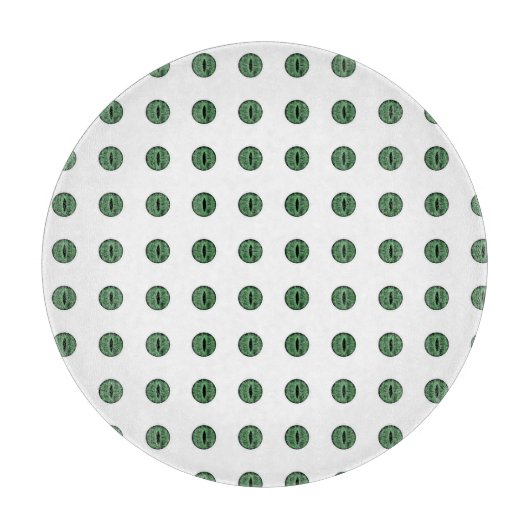 Halloween Green Polka Dot Eyes Schneidebrett (Vorderseite)