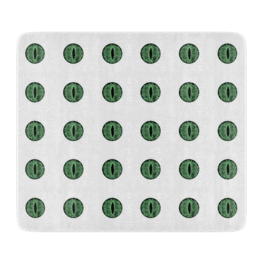 Halloween Green Polka Dot Eyes Schneidebrett (Vorderseite)