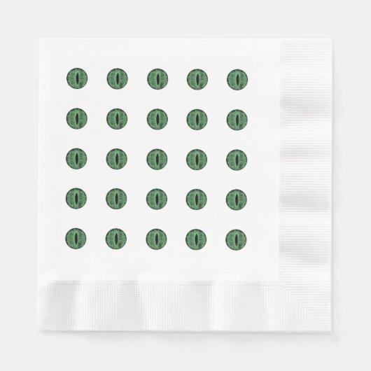 Halloween Green Polka Dot Eyes Serviette (Vorderseite)