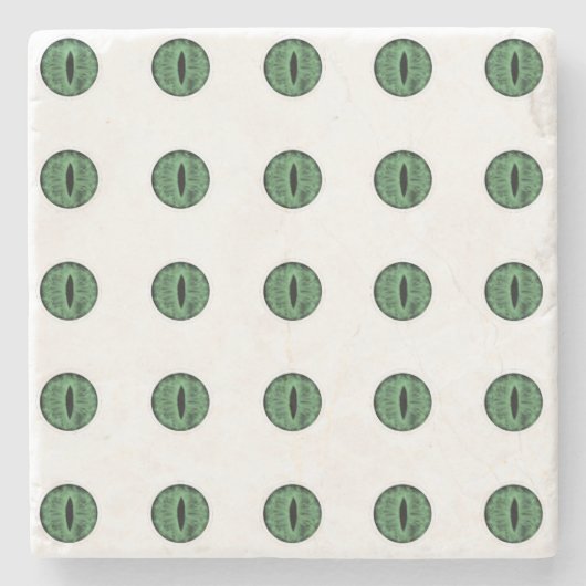 Halloween Green Polka Dot Eyes Steinuntersetzer (Vorderseite)