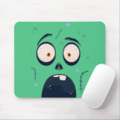 Halloween Green Scared Zombie Mousepad (Mit Mouse)
