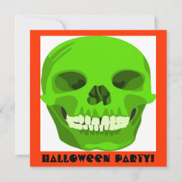 Halloween Green Skull Invite Einladung
