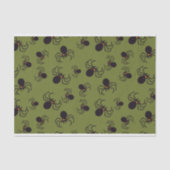 Halloween Green Spider Pattern Seidenpapier (Vorderseite)