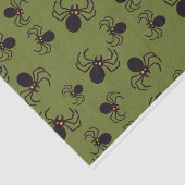 Halloween Green Spider Pattern Seidenpapier (Ausschnitt)