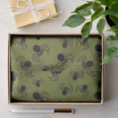 Halloween Green Spider Pattern Seidenpapier (Geschenk)