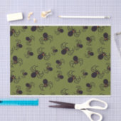 Halloween Green Spider Pattern Seidenpapier (Handwerk)