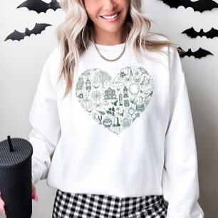 Halloween Green Spooky Doodles Sweatshirt