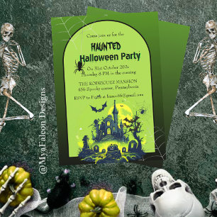 Halloween Green Spuk House Party Einladung