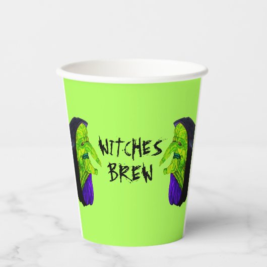 HALLOWEEN GREEN WITCHES BREW PAPIER CUPS PAPPBECHER (Vorderseite)