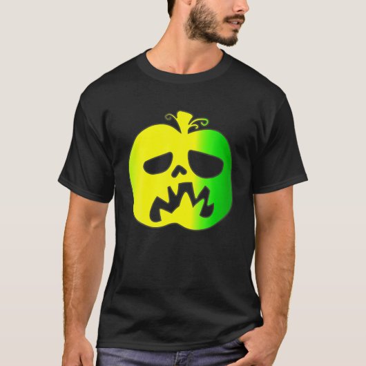 Halloween Green Yellow Pumpkin T-Shirt (Vorderseite)