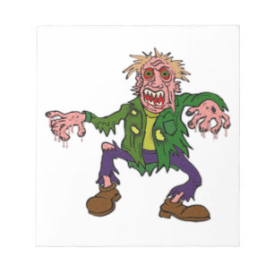 Halloween Green Zombie Monster Notizblock