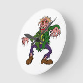 Halloween Green Zombie Monster Runde Wanduhr (Winkel)