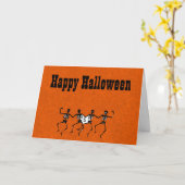 Halloween Greeting Card with Dancing Skull's Karte (Gelbe Blume)