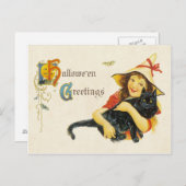 Hallowe'en Greeting Postkarte (Vorne/Hinten)