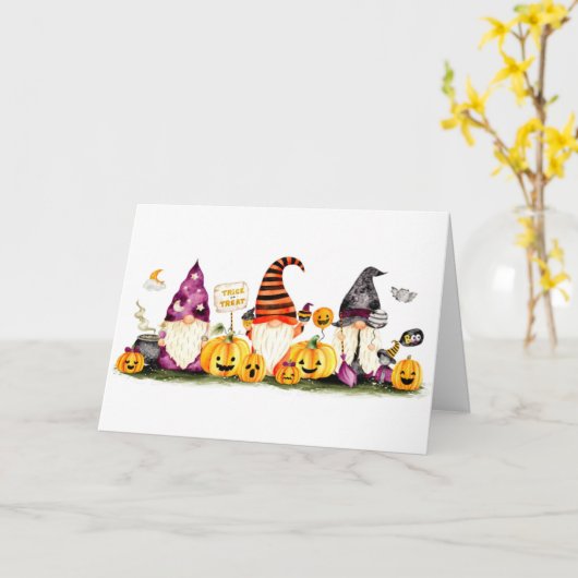 HALLOWEEN GREETING VON COOLEN GNOMES KARTE (Gelbe Blume)