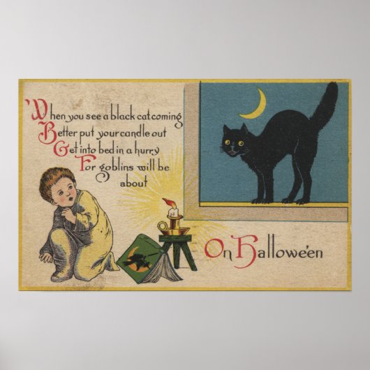 Halloween GreetingBlack Cat Poster (Vorne)
