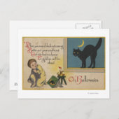 Halloween GreetingBlack Cat Postkarte (Vorne/Hinten)