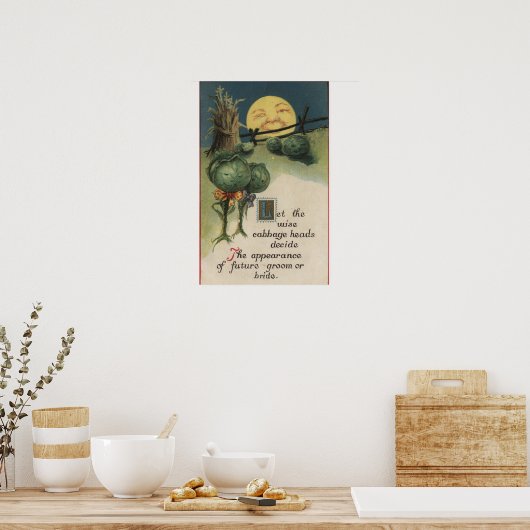 Halloween GreetingCabbage Anthropomorphismus Poster (Küche)