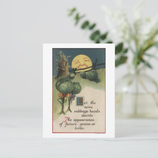 Halloween GreetingCabbage Anthropomorphismus Postkarte (Stehend Vorderseite)