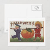 Halloween GreetingCarry Pumpkin Postkarte (Vorne/Hinten)