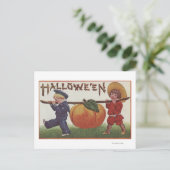 Halloween GreetingCarry Pumpkin Postkarte (Stehend Vorderseite)
