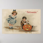 Halloween GreetingCarving Pumpkin Poster (Vorne)