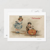 Halloween GreetingCarving Pumpkin Postkarte (Vorne/Hinten)